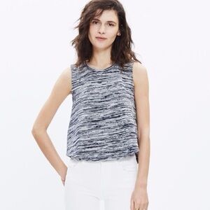 Madewell • Sleeveless Gray Striped Knit Top • S